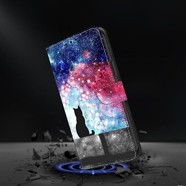 Samsung Galaxy S26 Plånboksfodral Fällbart Ställ Konstläder Mönster - Katt