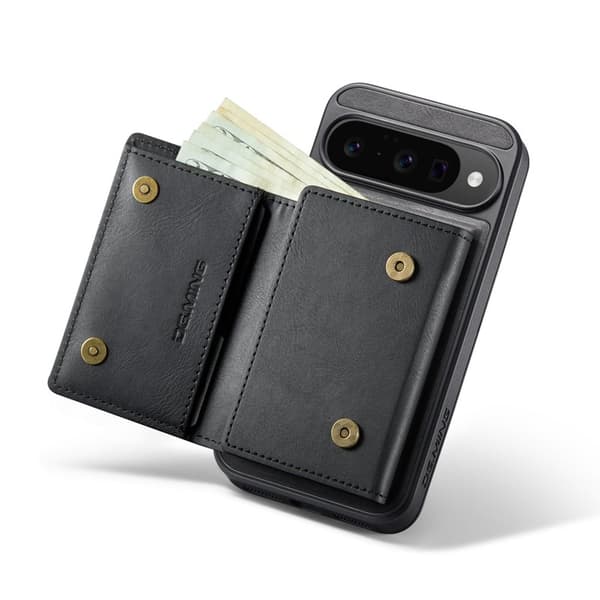 DG.MING M6 Series Konstläder Plånboksfodral för Google Pixel 10 Pro - Svart