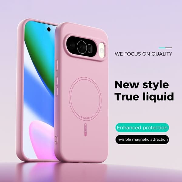 ABEEL Mobilskal till Google Pixel 10 Pro MagSafe Liquid Silicone - Rosa