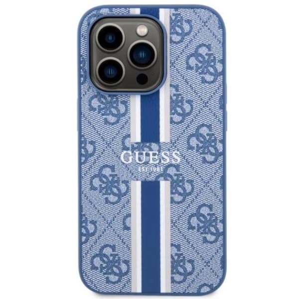 Guess iPhone 14 Pro Mobilskal MagSafe 4G Printed Stripes - Blå Blå