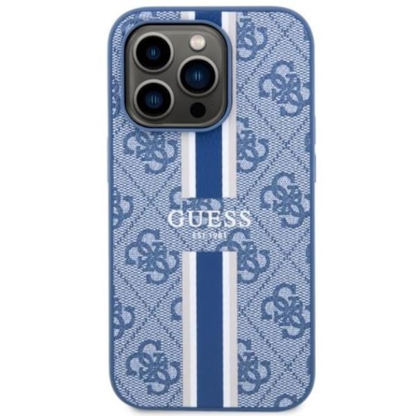 Guess Mobilskal till iPhone 14 Pro MagSafe Printed Stripes - Blå Blå