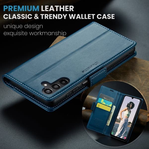 CASEME Plånboksfodral Konstläder för Samsung Galaxy A16 5G - Blå