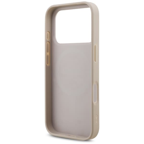 Guess telefontaske til iPhone 17 Pro MagSafe 4G strop trekantlogo Rosa