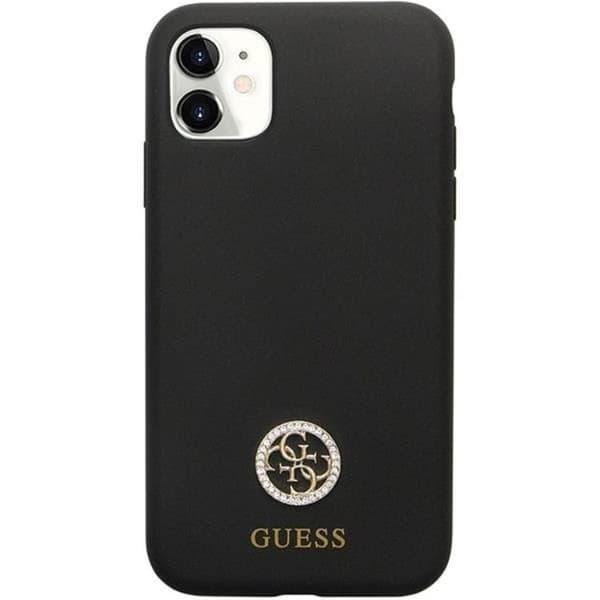 Guess iPhone 11/XR Mobilskal Silikon Logo Strass 4G - Musta Black