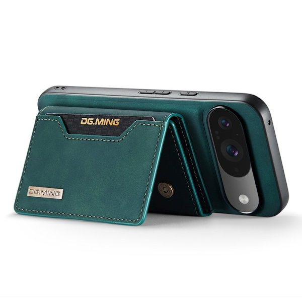 DG.MING Pixel 10 Konstläder Plånboksfodral PU + PC + TPU - Grön