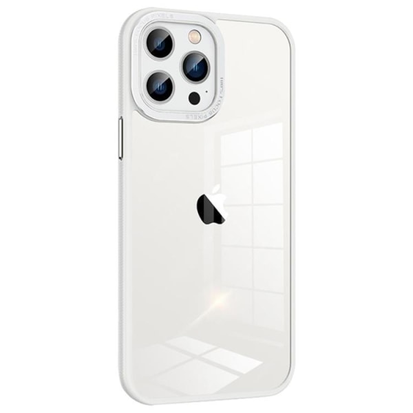 iPhone 14 Pro Max Cover Kameraramme i Metal - Hvid