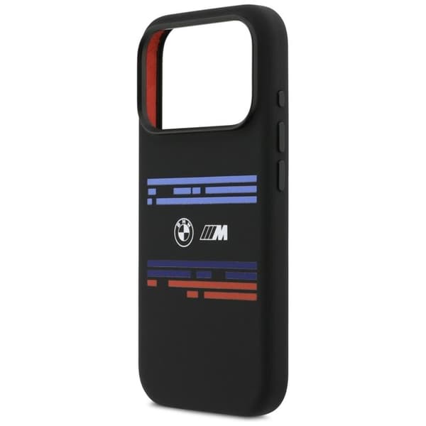 BMW Mobilskal till iPhone 17 Pro MagSafe Silikon Horizontal Line Svart