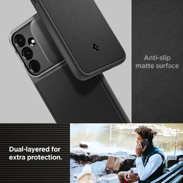 Spigen Galaxy A55 5G -puhelinkotelo Optik Armor - Musta Svart
