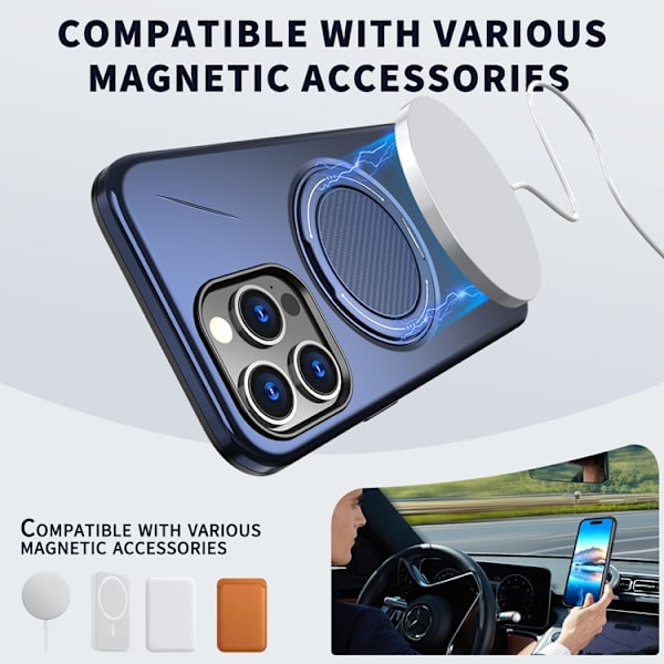 Mobilskal till iPhone 13 Pro Max MagSafe Rotating Kickstand TPU + PC Blå