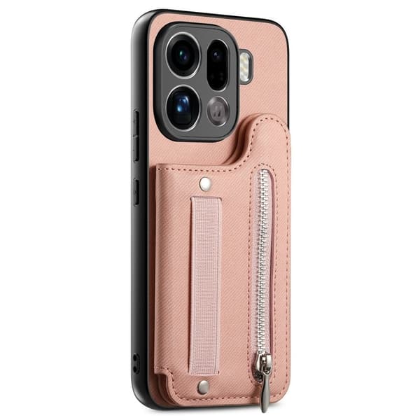 Oppo Find X9 Pro 5G Plånboksfodral Konstläder RFID Skydd - Rosa