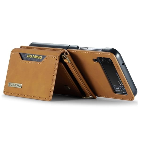 DG.MING M2 Series Samsung Galaxy Z Flip3 5G Plånboksfodral Konstläder Brun