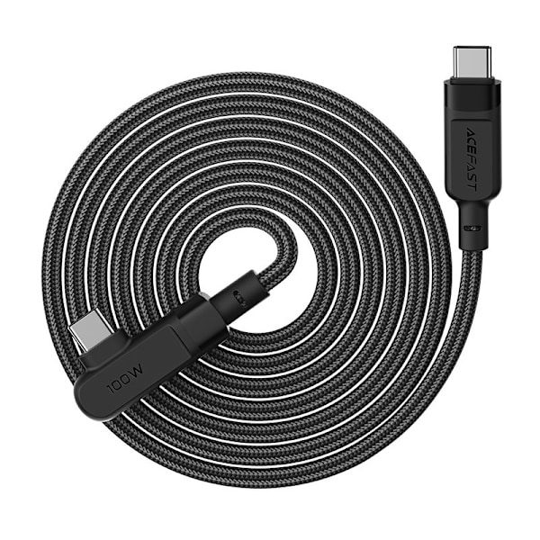 Acefast Vinklad USB-C till USB-C kabel 100W 2m - Svart Svart