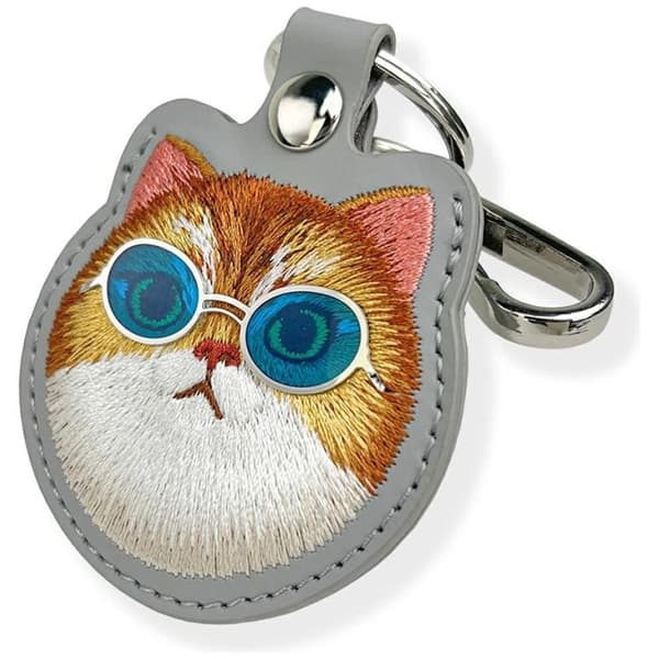 Nimmy AirTag Skal Glasses Cool Cat - Grå Grå