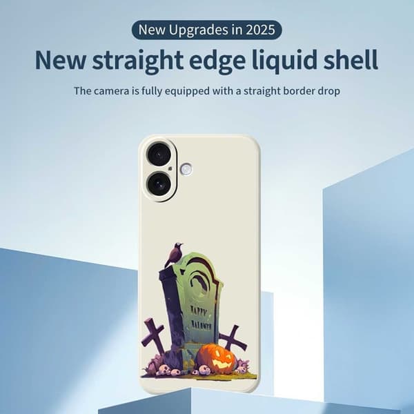 Mobilskal till iPhone 17 med Halloween Tombstone Pattern TPU - Beige Beige