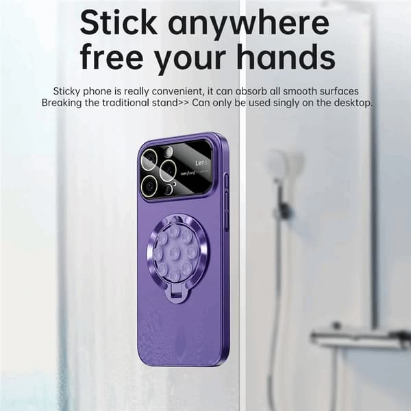 Mobilskal till iPhone 15 Pro Max Magsafe Sugkopphållare Kickstand - Lila Lila