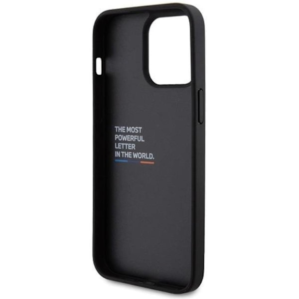 BMW iPhone 15 Pro Mobilskal Läder Carbon - Svart Svart