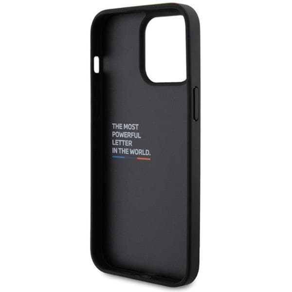 BMW Mobilskal till iPhone 15 Pro Läder Carbon - Svart Svart