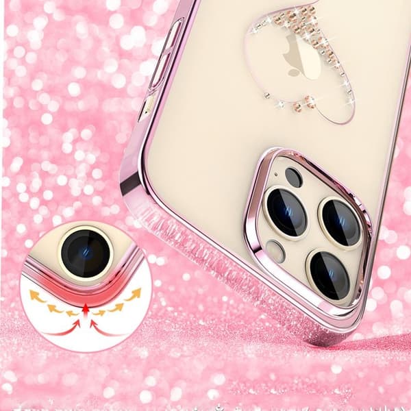 Kingxbar iPhone 14 Plus Skal Wish - Rosa Crystals Rosa