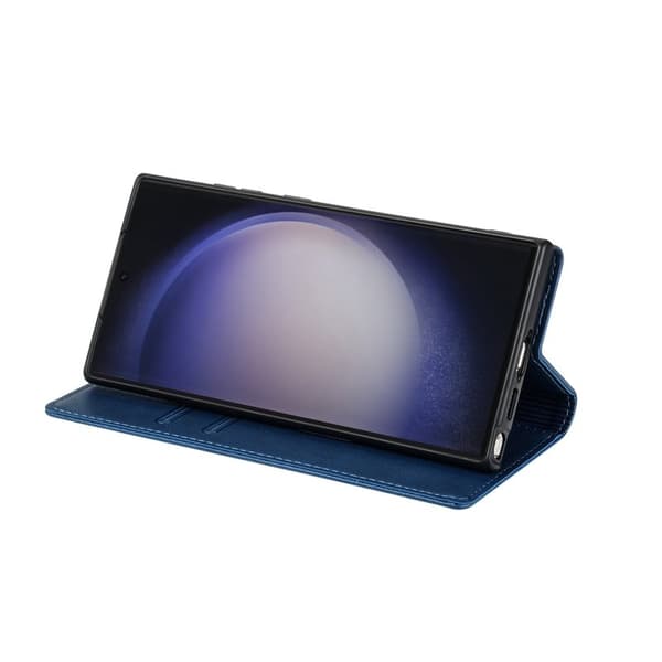 Samsung Galaxy S26 Ultra Plånboksfodral Magnetisk Stängning Konstläder - Blå