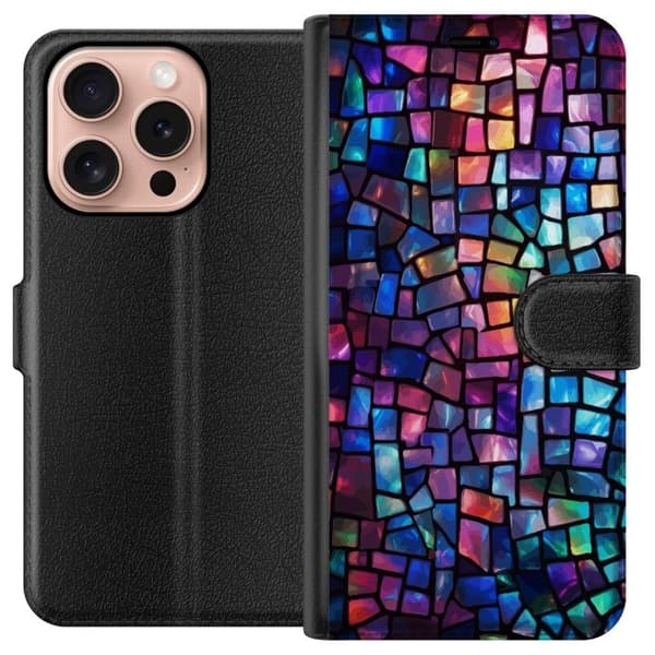 Lompakkokotelo Apple iPhone 16 Pro -puhelimelle Disco-kuosilla