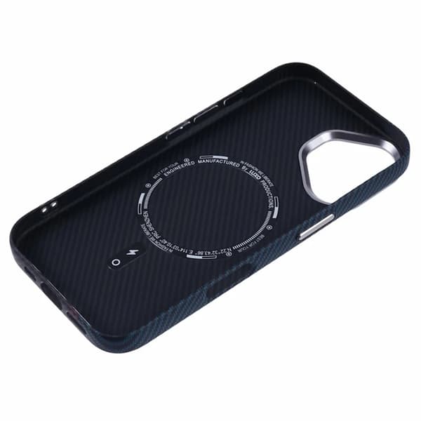 Mobilskal till iPhone 16 Plus Magsafe Kevlar Aramid Fiber - Blå/Röd Blå