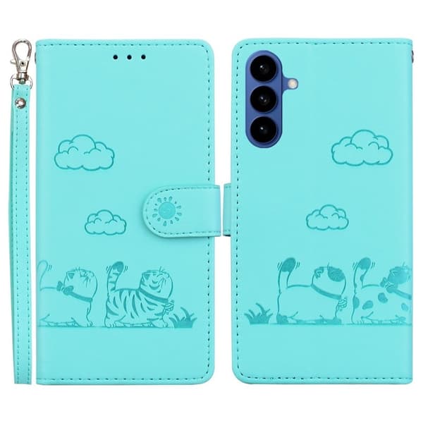 Mobilskal till Samsung Galaxy S26/S26 Pro RFID-Skydd KattTPU + KonstLäder Grön