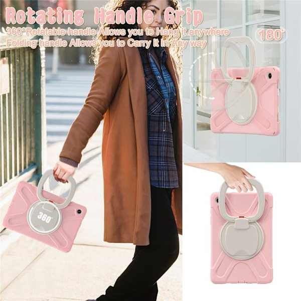 Mobilskal till Galaxy Tab A9 Plus Kickstand Handle Grip - Rosa Rosa