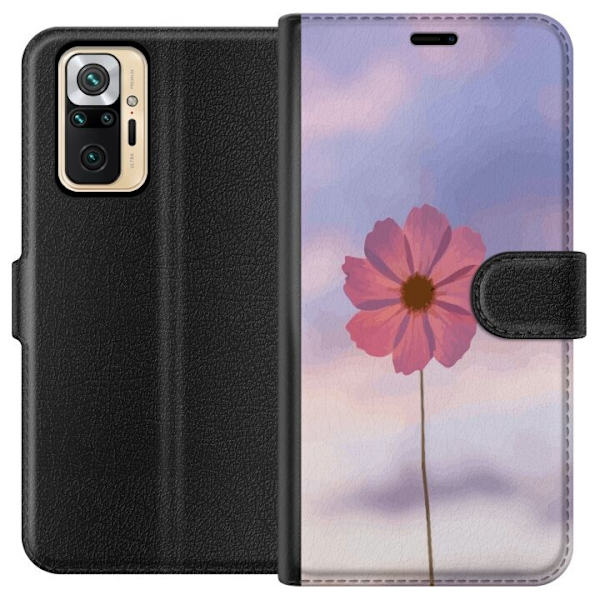 Pungcover til Xiaomi Redmi Note 10 Pro med Rosa blomst