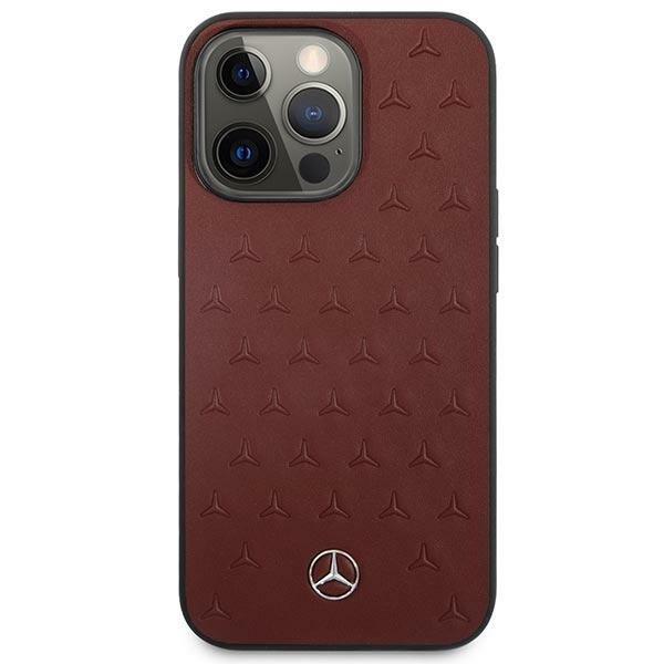Mercedes Leather Stars -kuviokotelo iPhone 13/13 Pro - punainen Red