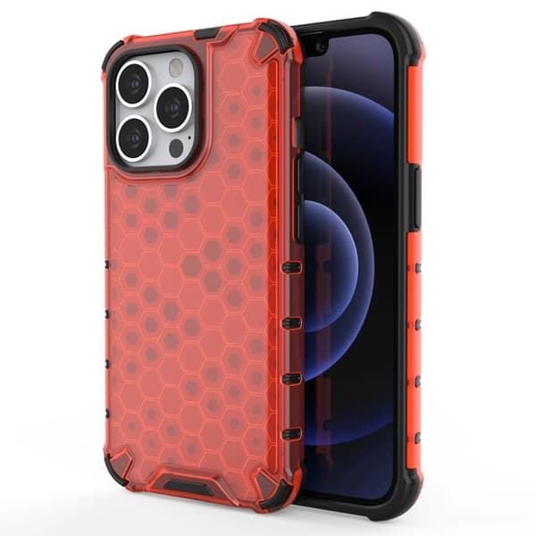 Telefontaske til iPhone 13 Pro Honeycomb Armor - Rød Röd
