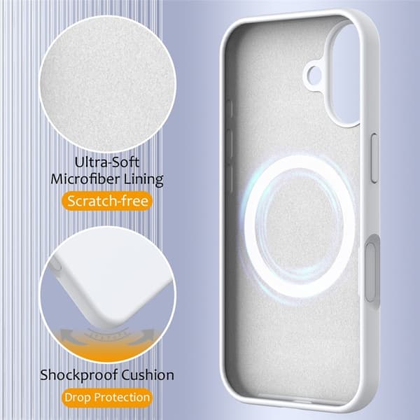 Mobilskal till iPhone 17 MagSafe Silikon Anti-Drop - Vit Vit