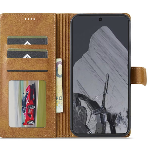 LC.IMEEKE Google Pixel 9 Pro Plånboksfodral Shockproof Konstläder - Gul