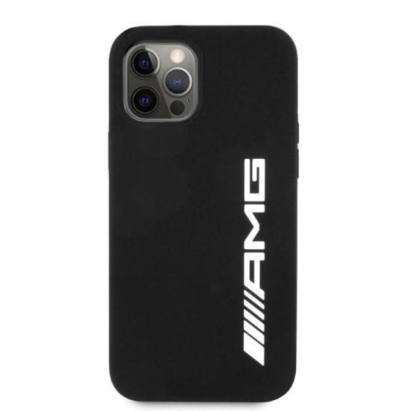 AMG iPhone 12 Pro Max matkapuhelimen suojakuori, silikoninen iso logo - musta