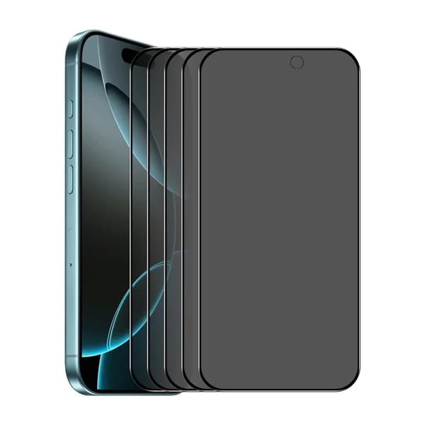 [10-Pack Bulk] iPhone 16 Pro/17/17 Pro Härdat Glas Skärmskydd Privacy Svart
