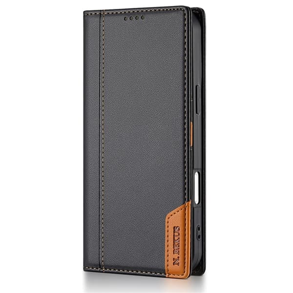 N.BEKUS iPhone 17 Konstläder Plånboksfodral RFID-Skydd P3 - Svart Svart