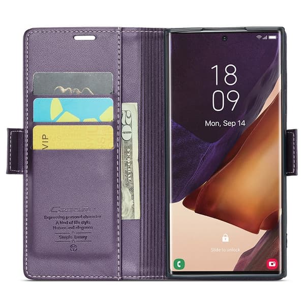 CASEME Plånboksfodral Konstläder för Samsung Galaxy Note20 Ultra - Lila