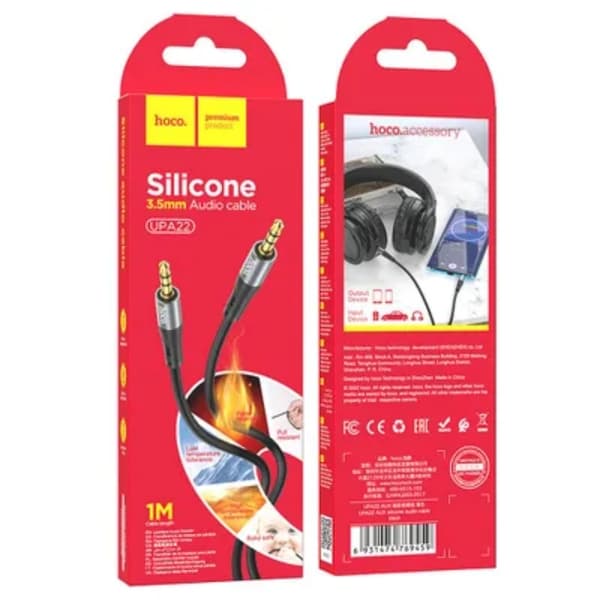 Hoco AUX Mini Jack til Mini Jack (3.5mm) Kabel 1m - Sort Black