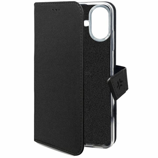 Celly iPhone 16e Plånboksfodral - Svart Svart