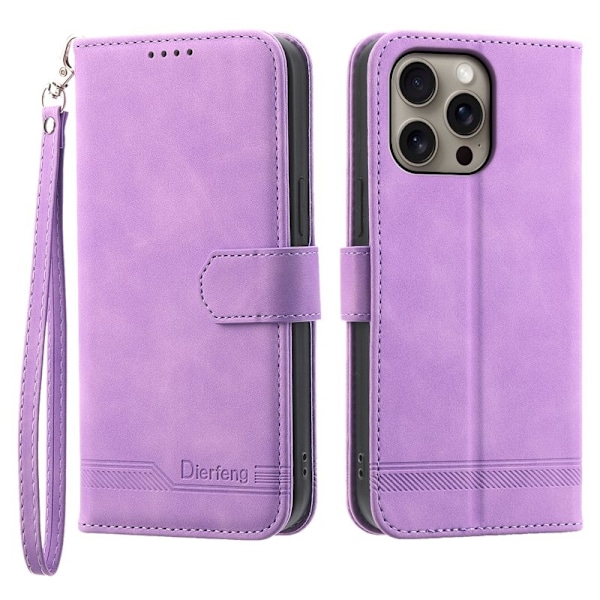 DIERFENG DF-03 iPhone 16 Pro Max Plånboksfodral Konstläder - Lila