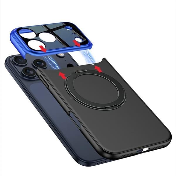 GKK Mobilskal till iPhone 17 Pro MagSafe Rotary Kickstand Blå