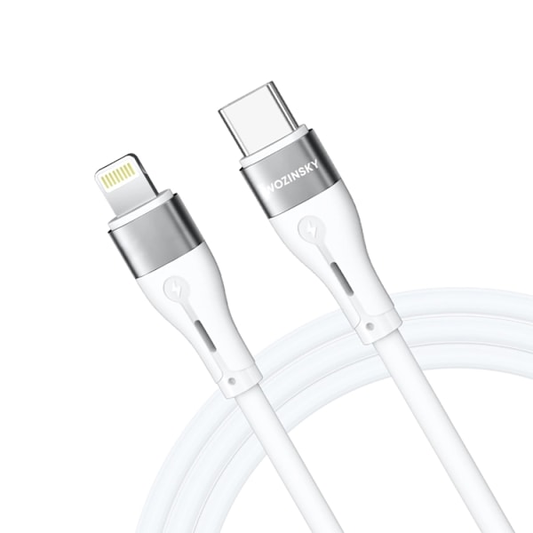 Wozinsky USB-C till Lightning kabel PD 27W 1m - Vit Vit