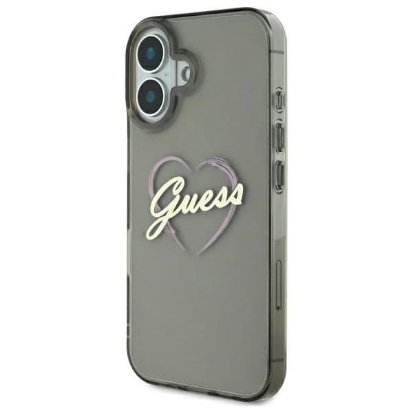 Guess Telefontaske til iPhone 16 Plus IML Hjerte - Sort Black