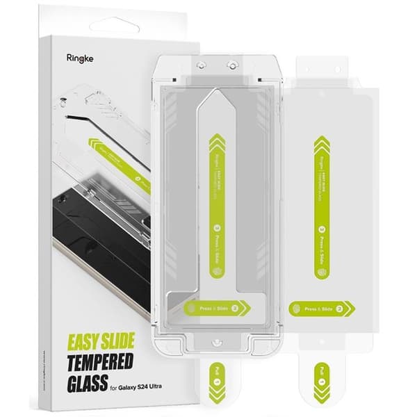 Ringke [2-Pack] Galaxy S24 Ultra Härdat Glas Skärmskydd Easy Slide - Clear Black