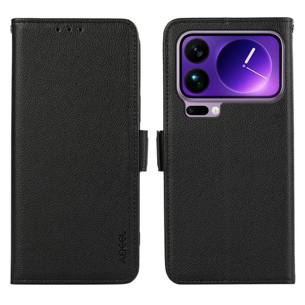 ABEEL Mobilskal till Xiaomi 17 Pro Max KonstLäder RFID-Skydd Svart