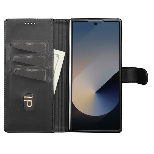 AZNS Samsung Galaxy Z Fold7 Plånboksfodral Konstläder - Svart
