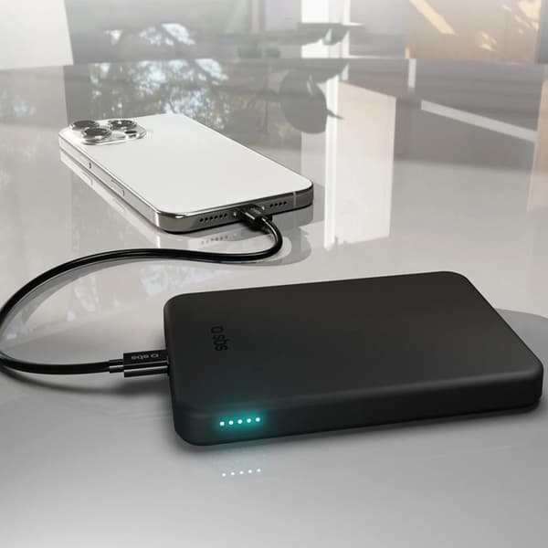 SBS Qi2 MagSafe Powerbank 5000mAh - Sort Svart