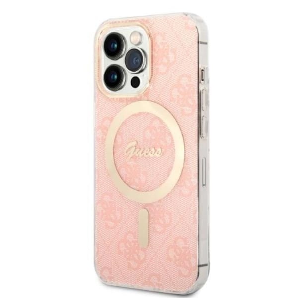 Guess iPhone 13 Pro Magsafe Skal Print + Trådlös Laddare - Rosa