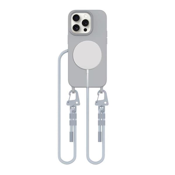 Tech-Protect iPhone 15 Pro mobiltelefon halskædebetræk Magsafe Maghalskæde Grå