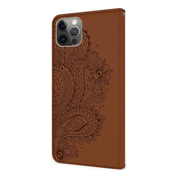 Flowers iPhone 13 Pro Wallet Cover - Brun Brown