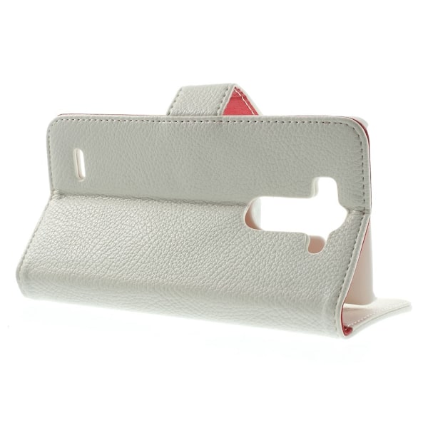 Lychee Embossed Plånboksfodral till LG G3 S - Vit Vit